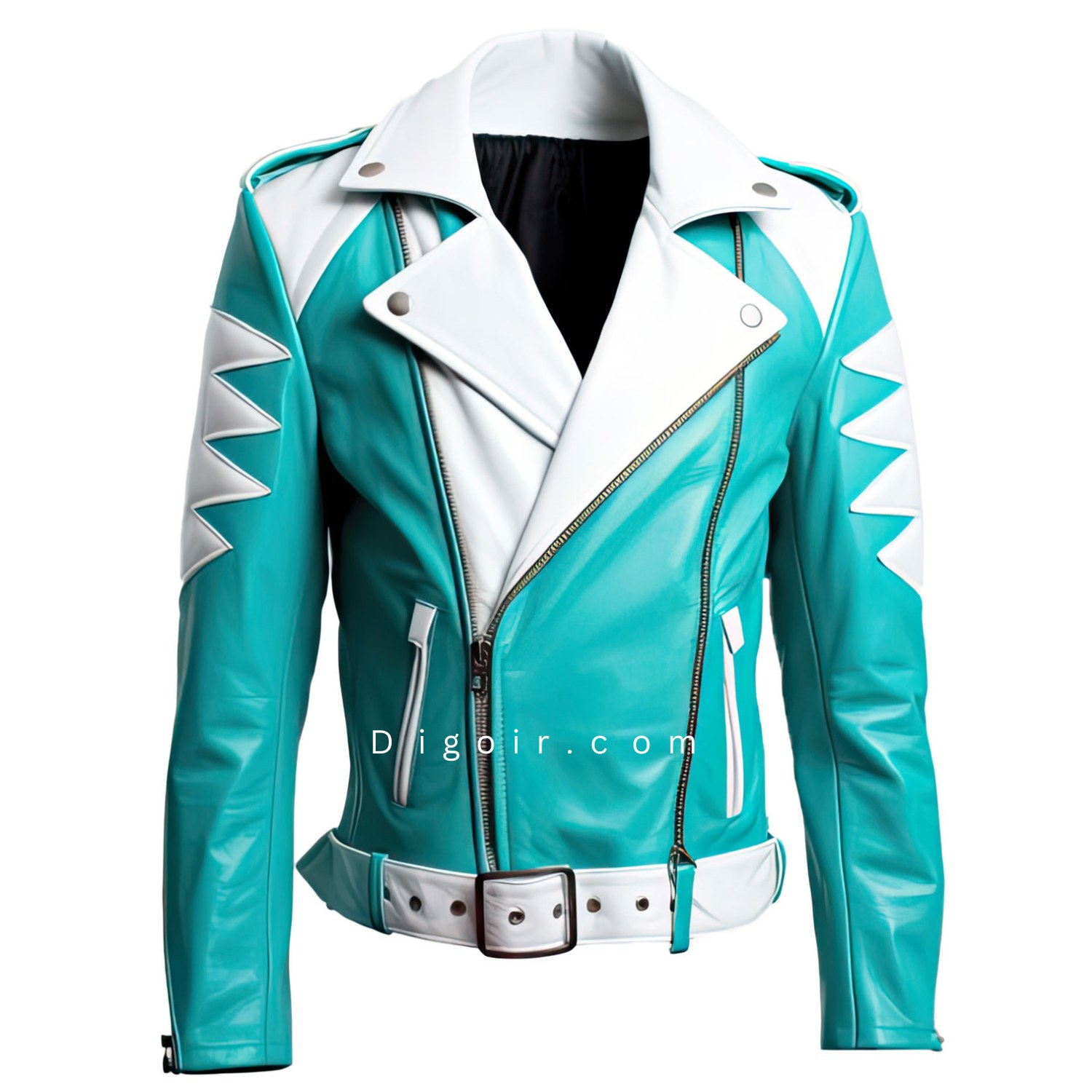 men_turquoise_and_white_double_biker_leather_jacket__front