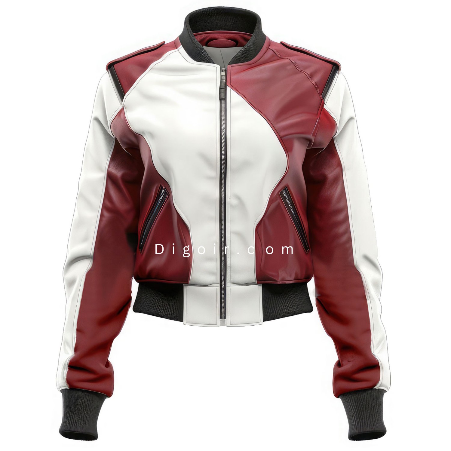 womens_bomber_leather_jacket_white_and_red